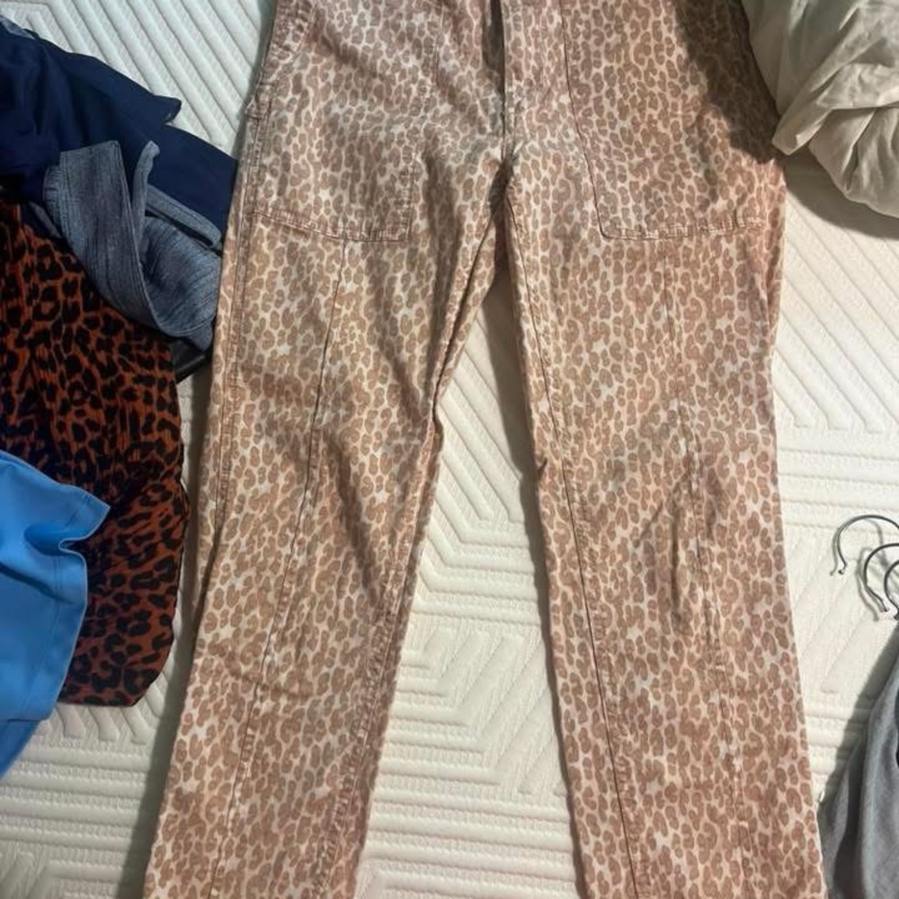 Anthropologie Leopard Print Cropped Pants
